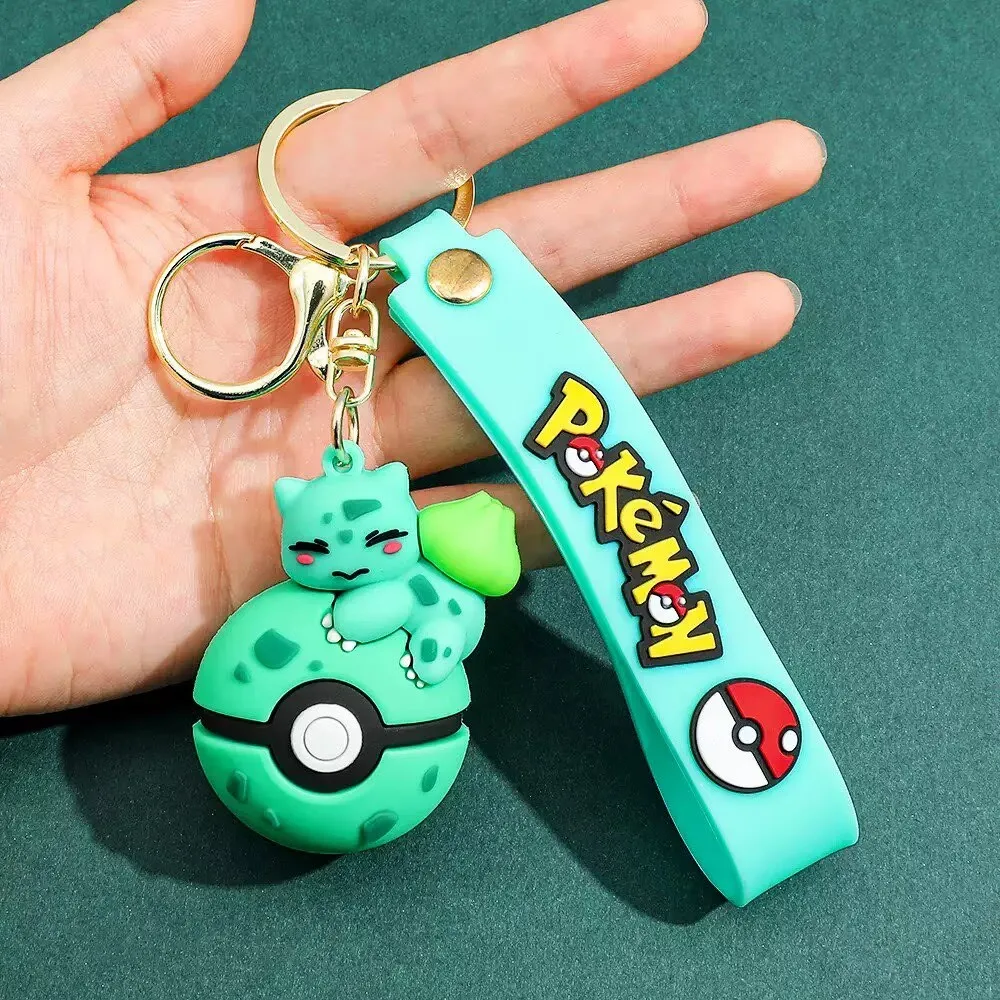 Pokémon Poké Ball Keychain Set, Pikachu Eevee Charmander figure Keychain, Anime Collectible Key Ring for Bag Backpack Gift view 6