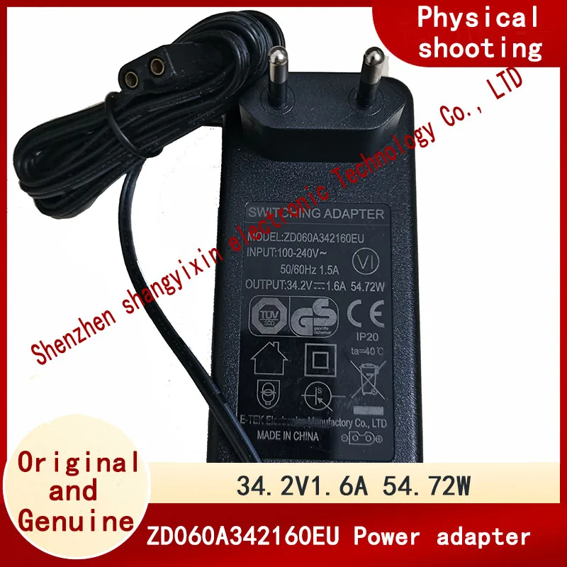 

Original genuine vacuum cleaner 34.2V1.6A 54.72W charger ZD060A342160EU adapter power supply European standard plug