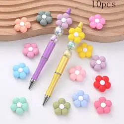 10Pcs Flower Shape Silicone Beads Focal Spacer Beads For Jewelry Making KeyChain Necklace Bracelet DIY Handmade Accessories