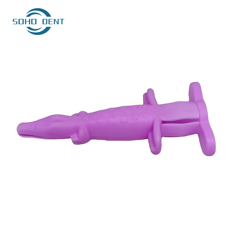 5Bags Dental Syringe Cover Crocodile-Shaped Plastic Protective Sleeve for Injector Reusable Surgical Tool