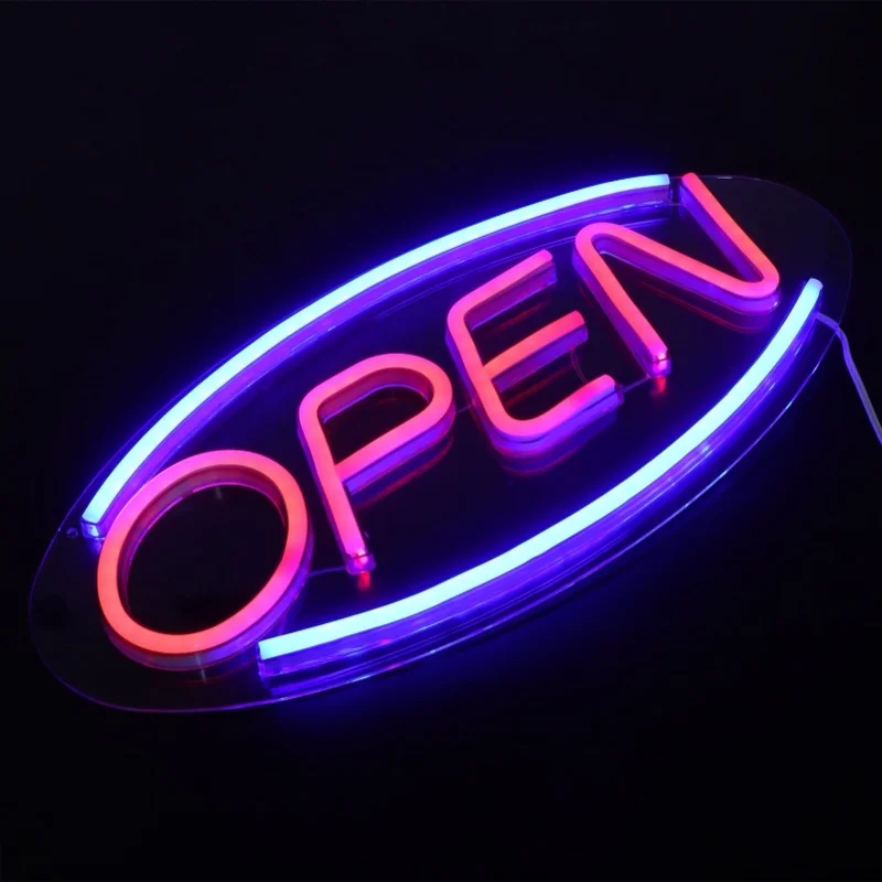 LED Open Sign Light USB Powered Neon Light For Window Store Bar Restaurant Door Wall Decor