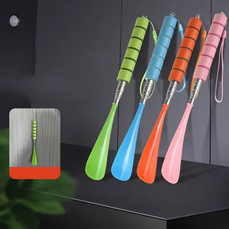 Elderly And Pregnant Women Long Stretchable Metal Shoehorn 30cm-71cm No Bending over Shoe Spoon Spatula for Easy Shoe Wear