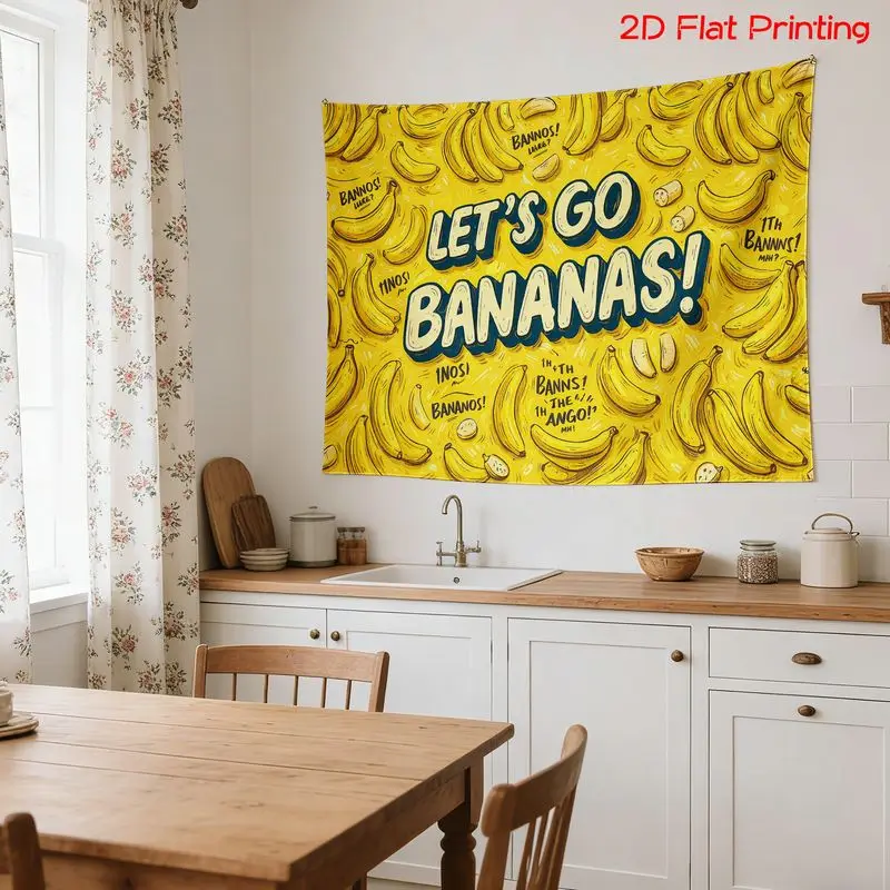 VIKAMA Cartoon Banana Tapestry Fun Fruit Wall Hanging Bedroom Living Room Party Backdrop Home Decor