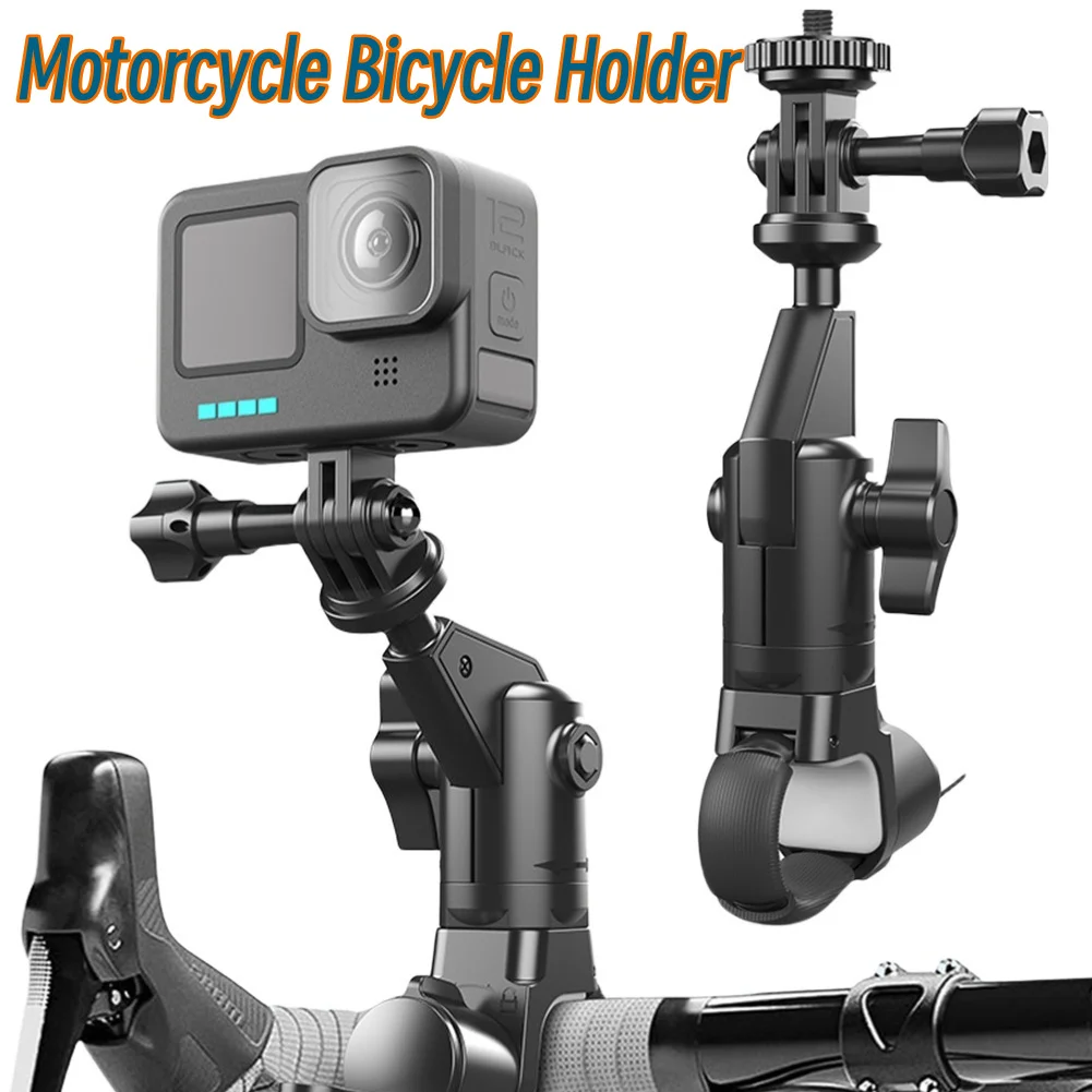 1-5PCS Motorcycle Bicycle Holder Camera Mount for Insta 360 X2 X3 X4 Go Pro 12 11 10 DJI 360 Rotating Camera Monopod Mount