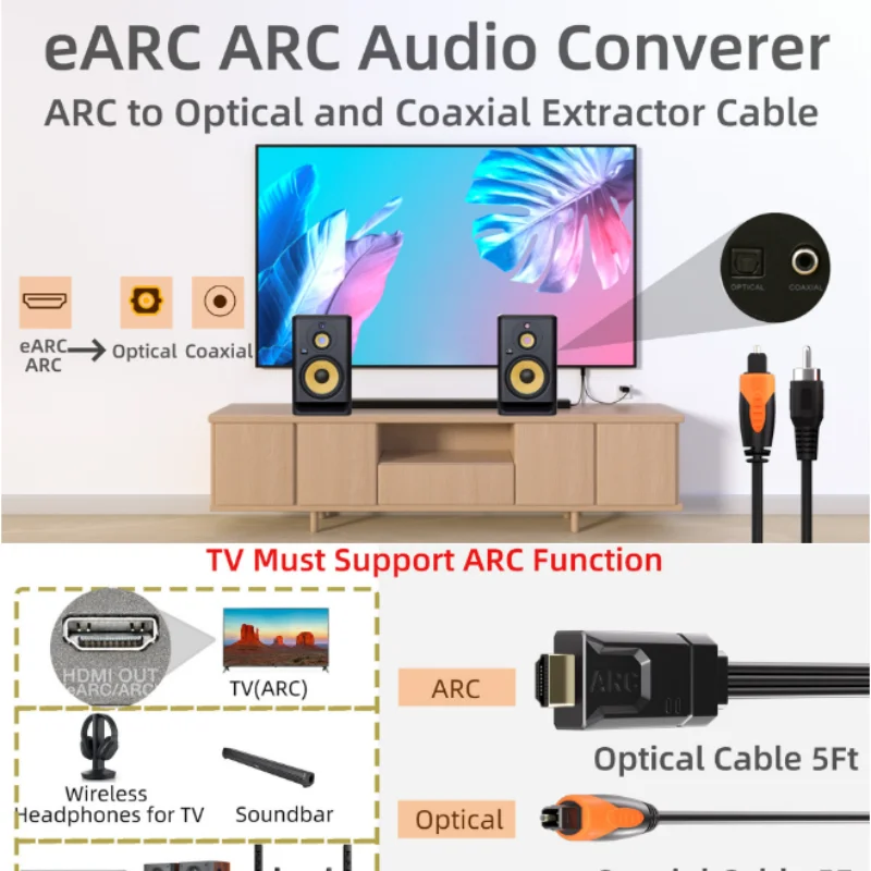 Конвертер EARC ARC в RCA для и – обзор и цена Optical Audio Hdmi Earc Extractor