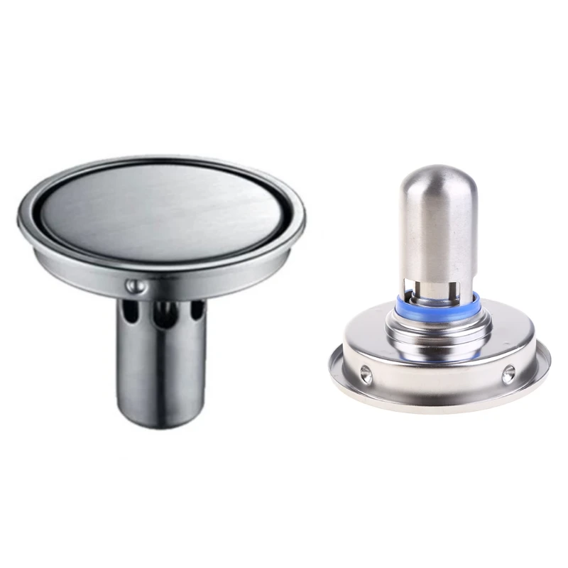 Stainless Steel Round Invisible Drain Plug Cover Bathroom Shower Floor Strainer Stopper Anti-Odor Sink Water Filter New