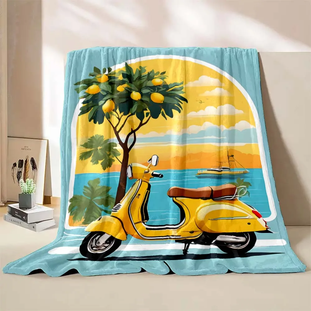Car Beach Surfboard Print Blanket Warm Soft and Comfortable Home Travel Blanket Sofa Bedding Office Camping Cars Cover Blanket