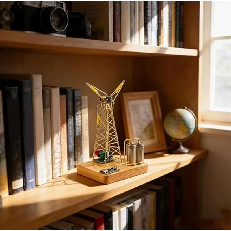 DIY Rotating Windmill Night Light Mechanical Art Desk Night Light Anti Glare Wind Light Home Desktop Decoration Children's Gift
