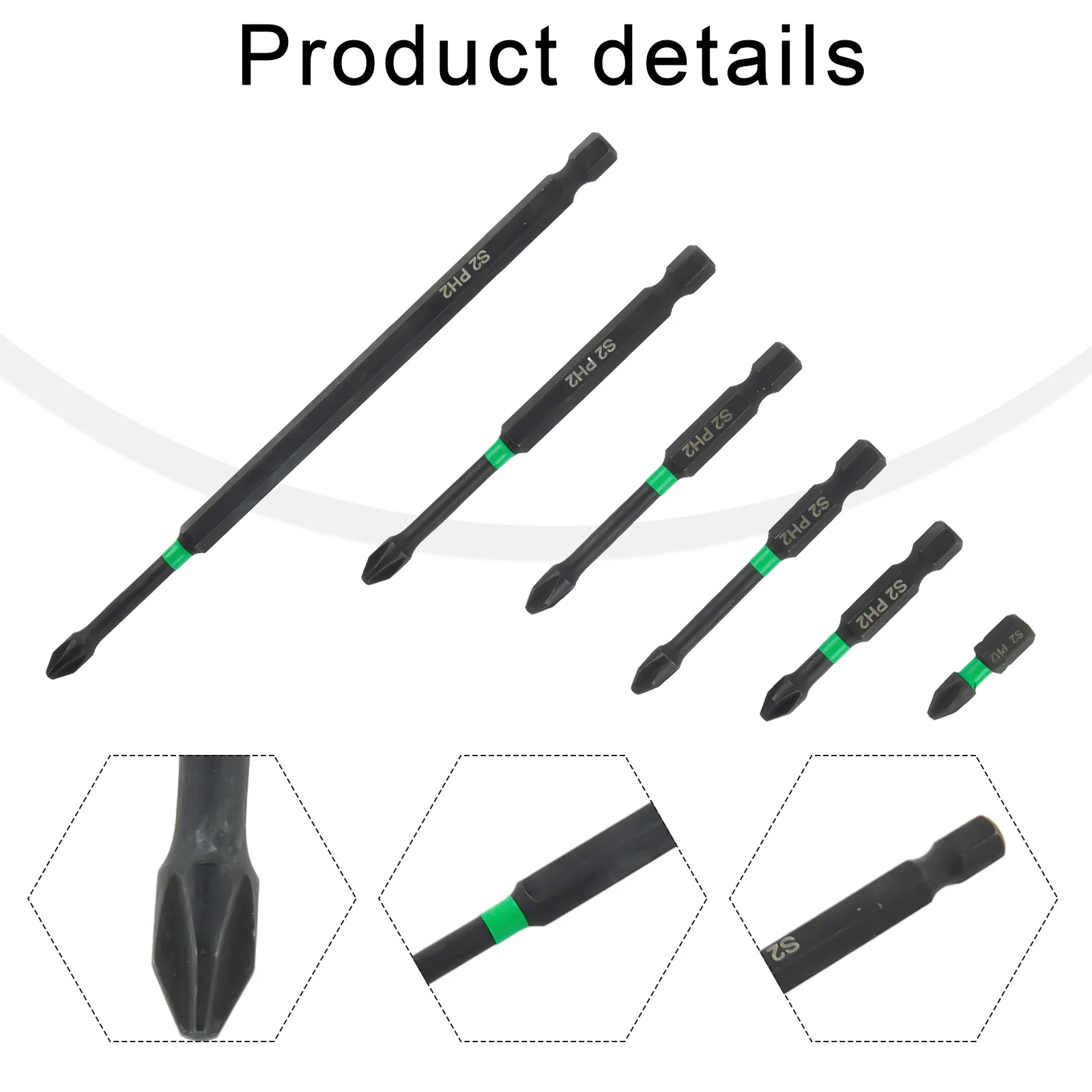 6PCS PH2 Magnetic Batch Head 25 50 65 70 90 150mm Cross Screwdriver For Electric Screwdrivers Hand Drills Screwdrivers