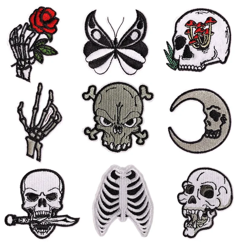 Horror Doll Ghost Halloween Popular Embroidered Logo Garment Accessories Cloth Sticker Patches Iron-on Bag Clothing For Kid