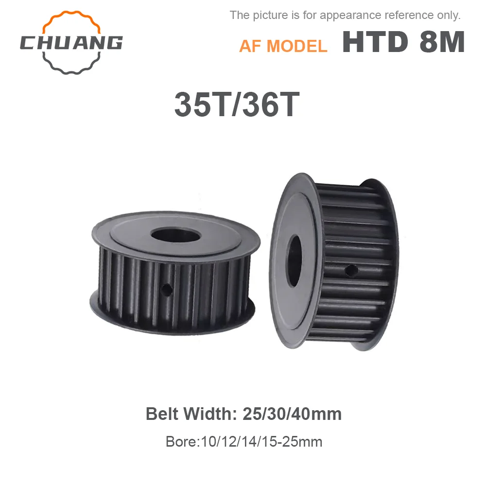 

HTD 8M 35T 36Teeth Timing Pulley AF type 45# Steel Synchronous Wheel For Belt Width 25/30/40mm Bore 10mm~25mm