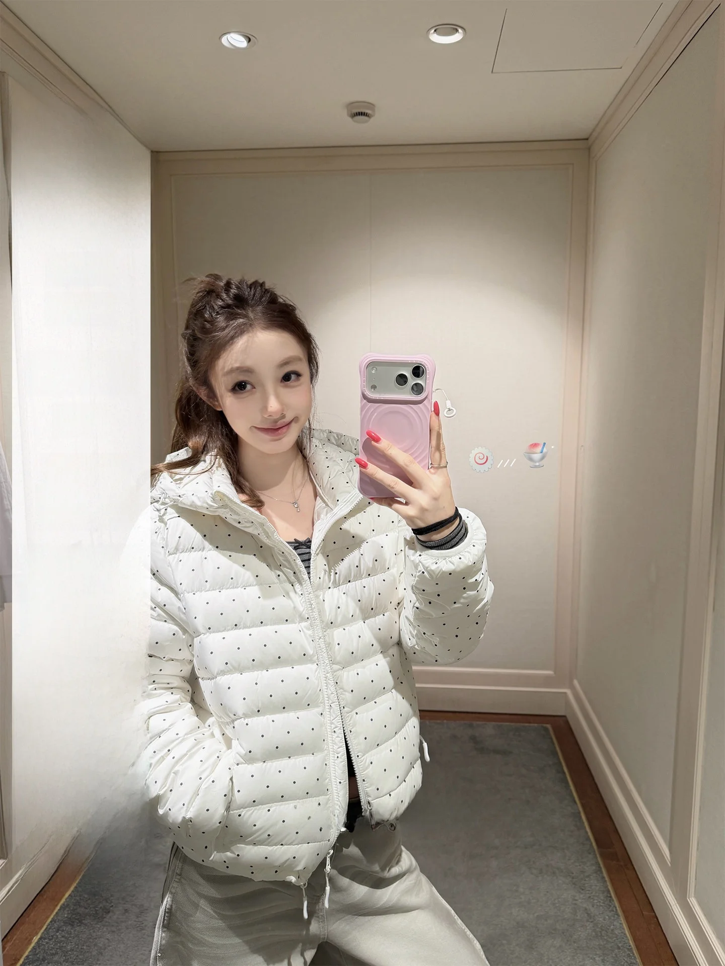 

Warm Padded Hooded down Jaet Women's Zero Prure Feel Rib Bone Korean Sle Winter Coat Casual Sle 90% down Filling