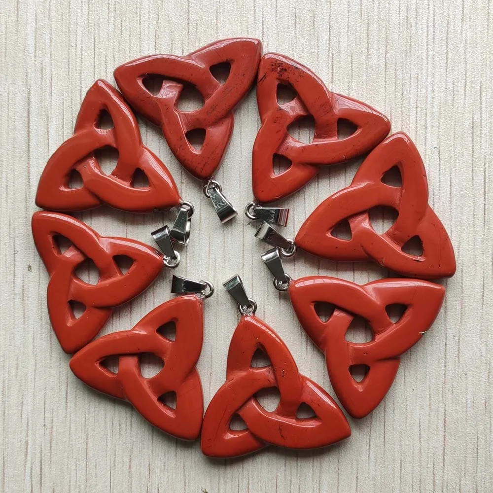 

Fashion good quality natural red stone hollow triangle charms pendants for jewelry making 8pcs/lot Wholesale free shipping