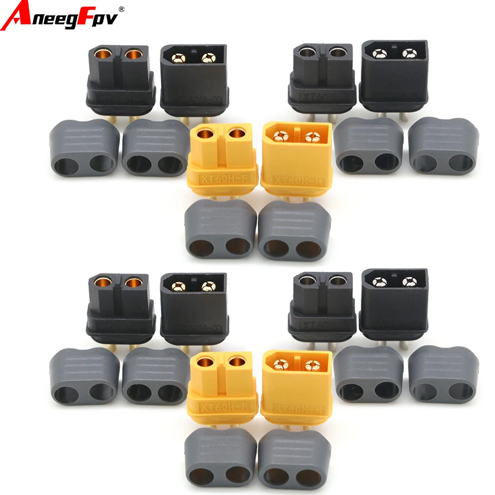 

10 x Amass XT60+XT60H Plug Connector For Rc Lipo Battery Rc Drone Car Boat With Sheath Housing 5 Male 5 Female (5 Pair )
