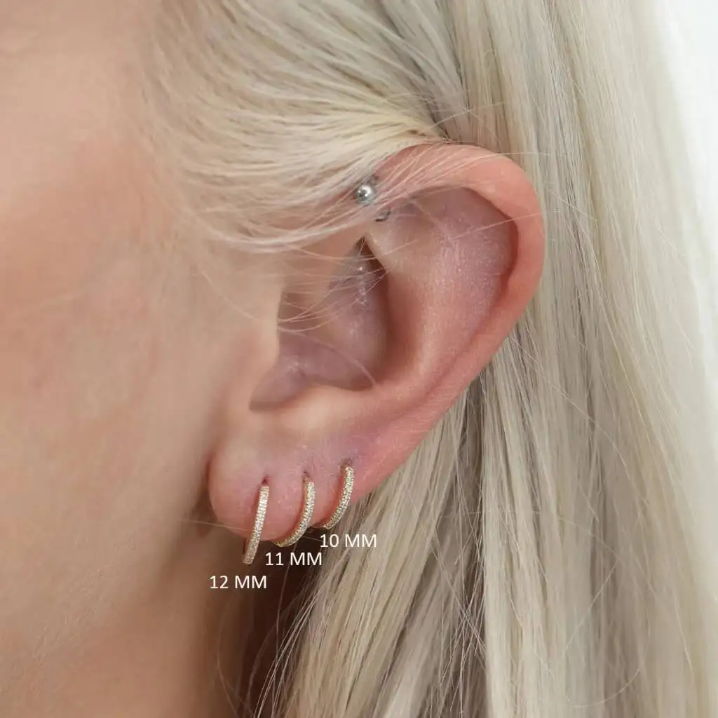 14K18K Gold Fine Jewelry Earrings Lab Grown Diamond Hoop Earrings Small Hugghies Women's Girl's Men's Fashion Gift