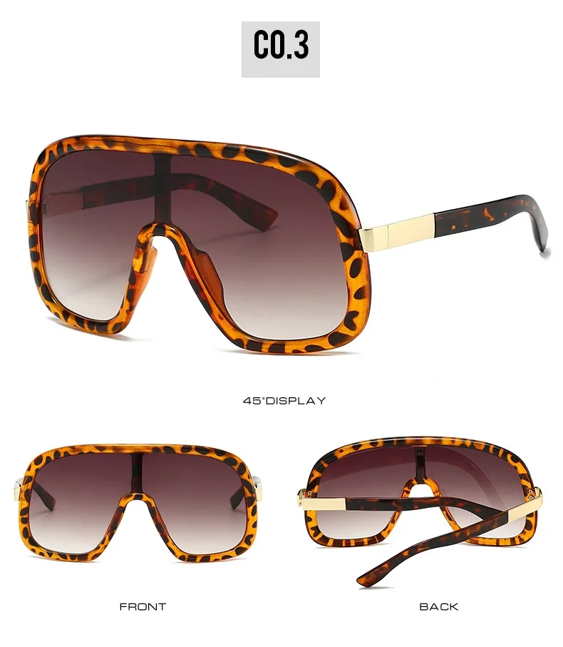 Mode One Piece Shield Sonnenbrille für Frauen Vintage Big Frame Maske Gradient Sonnenbrille Damen Outdoor Driving Shades Uv400 – Detail 16