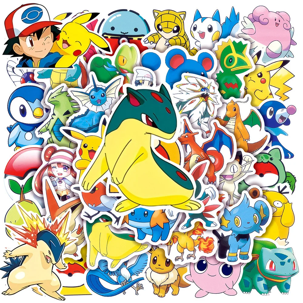 10/30/50pcs Anime Pokemon Graffiti Stickers Classic Manga Decals Toys DIY Skateboard Laptop Waterproof Cute Pikachu Sticker