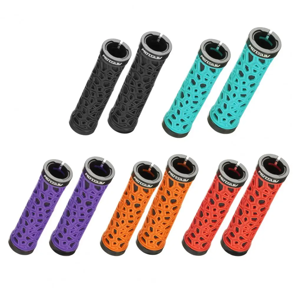 

1 Pair Bicycle Handle Bar Grips Rubber with Plugs Non-Slip Single-sided Locking MTB Mountain Bike Handlebar Cover