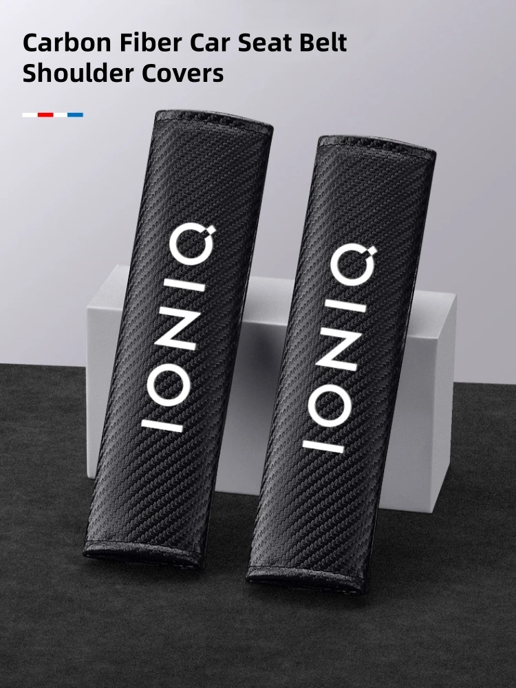 

2Pcs Car Seat Belt Shoulder Covers Carbon Fiber For Hyundai I20 I10 IONIQ I40 5 6 7