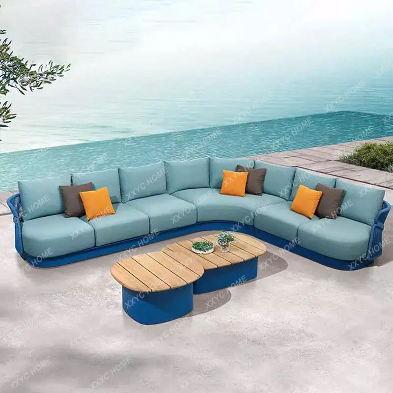 

Rattan terrace garden courtyard waterproof and sunscreen leisure rattan chair sofa combination