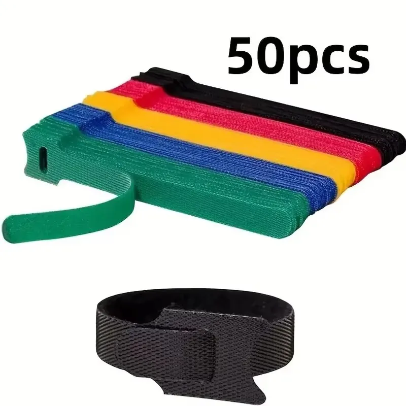 10-200pcs Releasable Cable Ties Colored Plastics Reusable Cable ties Nylon Loop Wrap Zip Bundle Ties T-type Cable Tie Wire