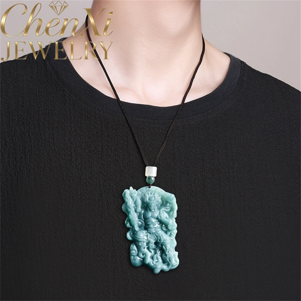 High-End Authentic Natural A-Grade Ice-Grade Jadeite Blue Water Fire Shen Zhuorong Jade Exquisite Pendant Amulet Fine Jewelry