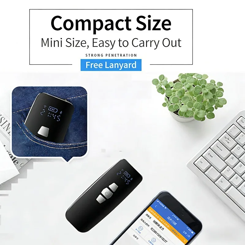 Mini Mobile QR Code Scanner Portable 1D 2D Bar Code Scanners USB Wired 2.4G Wireless Bluetooth Barcode Reader