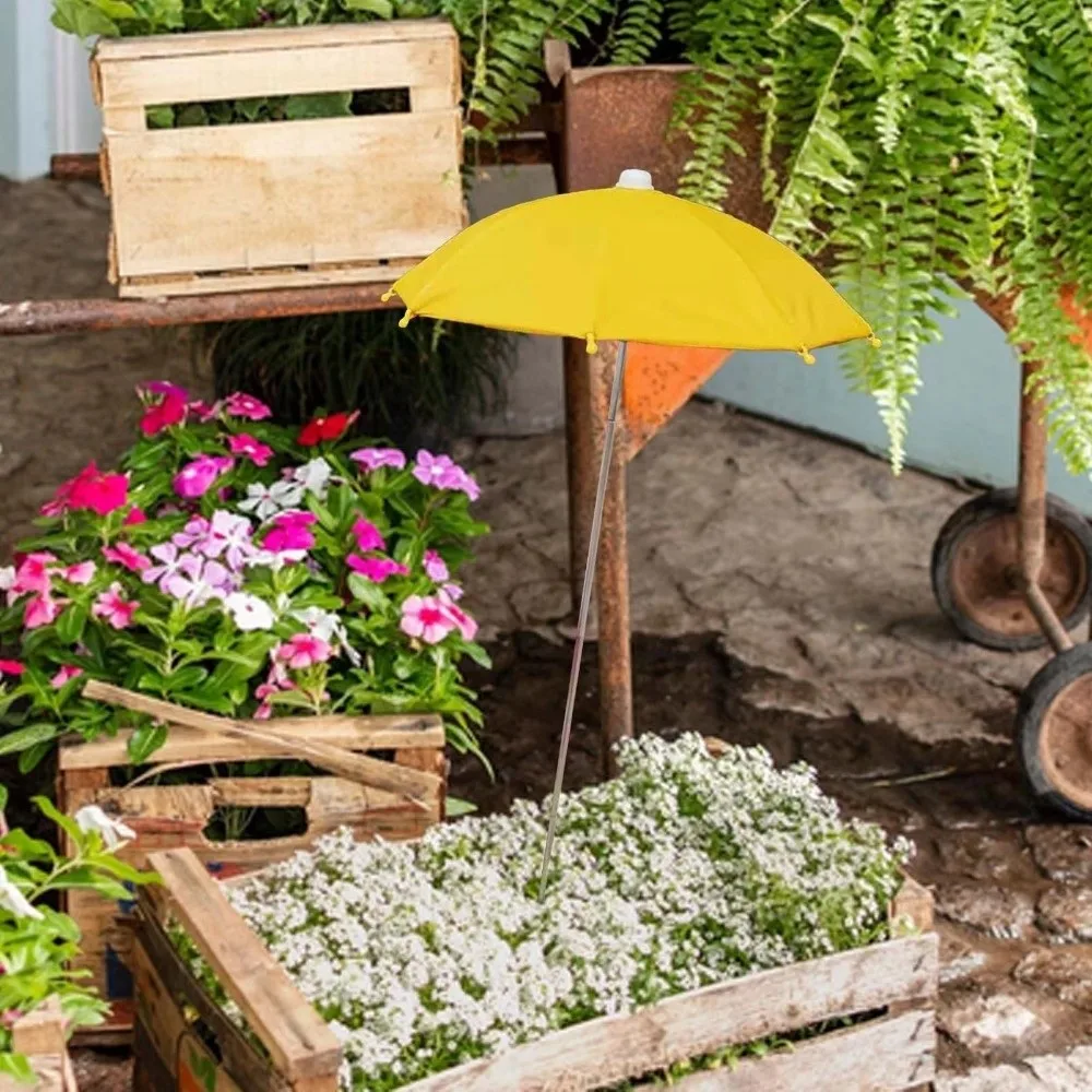 Waterproof Plant Umbrella Adjustable Height Sun Protection Plants Shade Cover Stainless Steel Umbrella Ground Stake