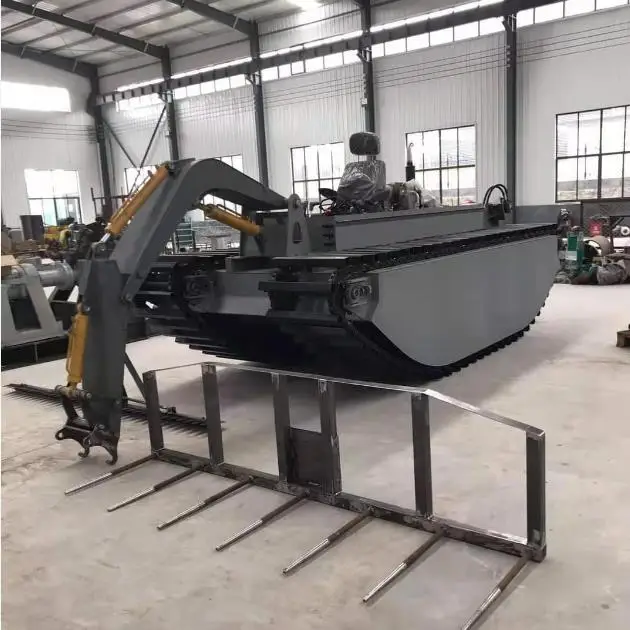 Keda Amphibians Water Weed Harvester Matched With Bucket  Forks Small Amphibious Excavator