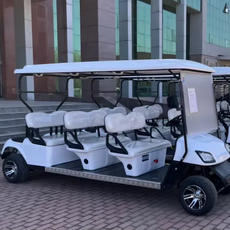 Hot-selling 10+2 Seat and 12 Seat Electric Golf Carts with 5kW Motors. Easy To Operate and Convenient To Drive.