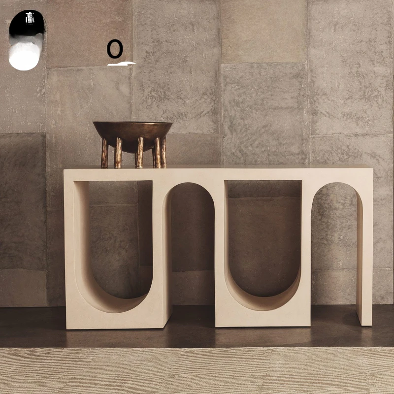 Creative Arch Entrance Typhoon SimplicityWall Solid Wood Strip Table End Scenery Platform image 2