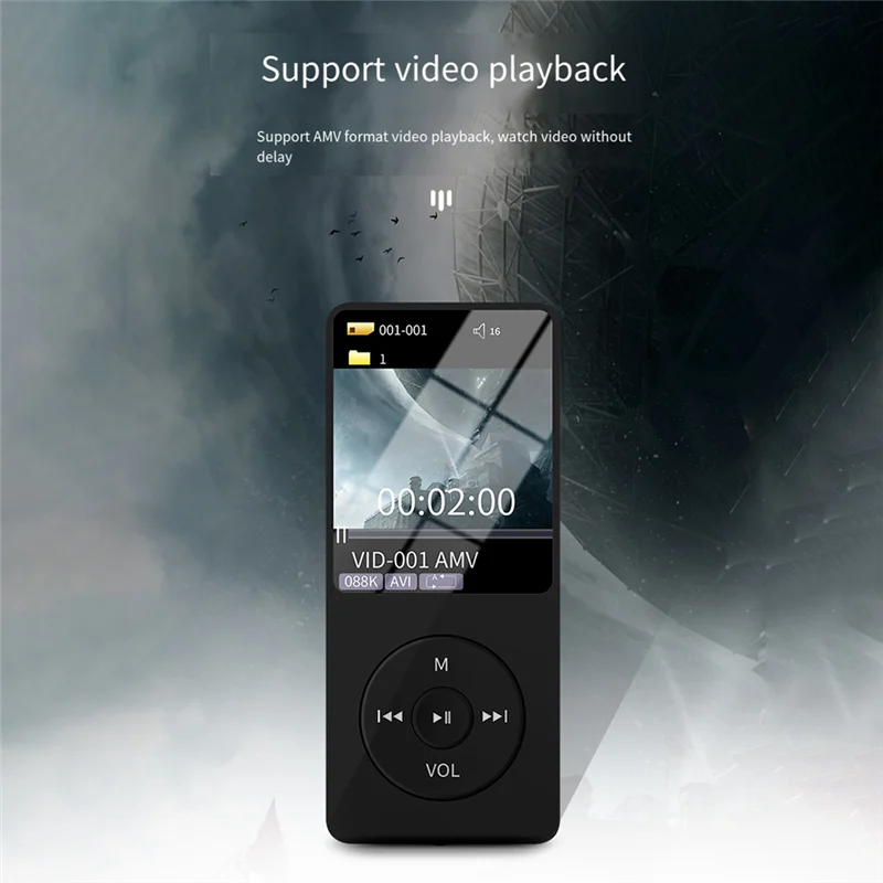 

MP4 MP3 Bluetooth Player 160X120px Mini Walkman Student 1.8 Inches Screen 64G Plug Card Sports Music Player, Easy Install A