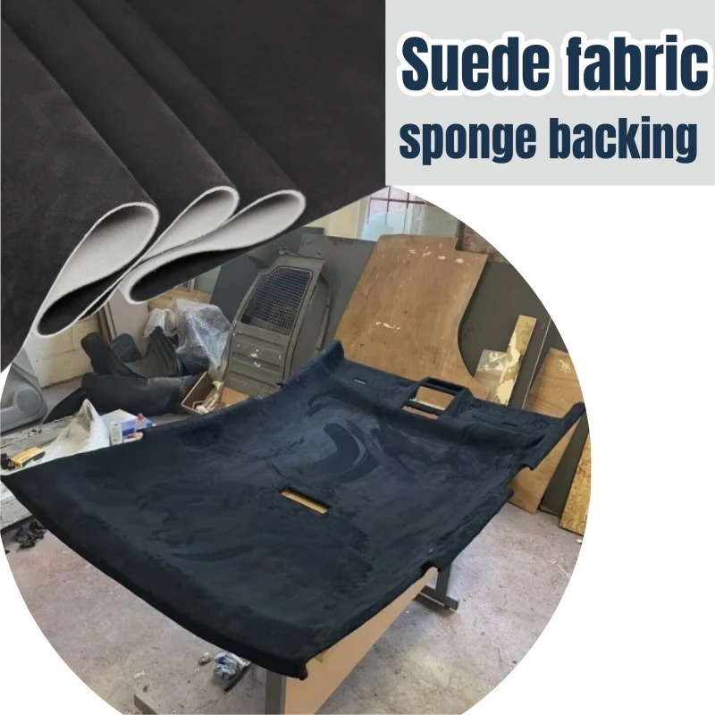 

Suede Headliner Fabric with Foam Backing for Auto Upholstery Renovate Micro Suede Fabric for Car Roof Interior DIY Replacement