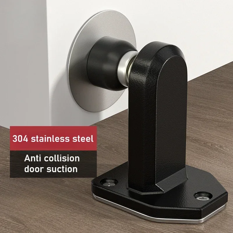 

New Stainless Steel Strong Magnetic Door Suction Device Bathroom Anti-collision Door Suction Invisible Door Stopper