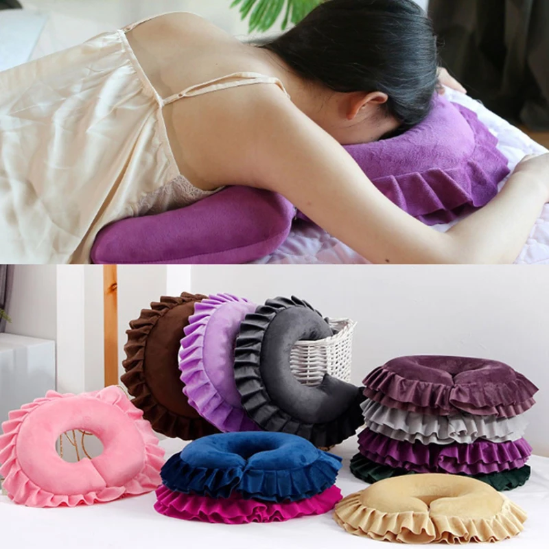 Beauty Salon Lying Breast Pillow Velvet Cushion Soft Spa Massage Pad M-type Universal For Massage Table Chair Neck Head Rest