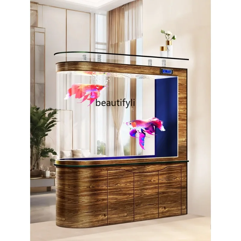 Entry door porch partition screen, fish tank living room, bottom filter medium and large household aquarium  H H  H