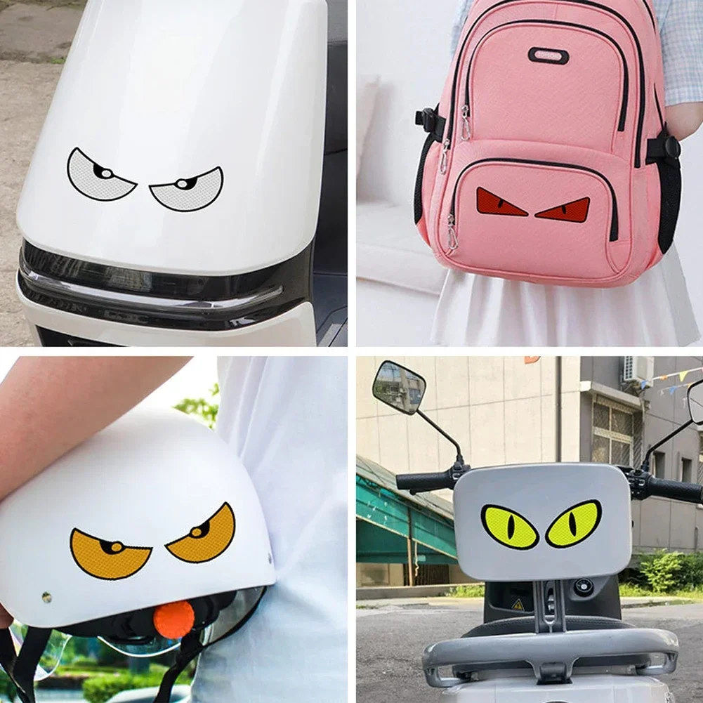 1 par de pegatinas reflectoras para coche, calcomanía de seguridad de conducción nocturna para coche, camión, motocicleta, remolque, ojos, cinta de advertencia de seguridad reflectante