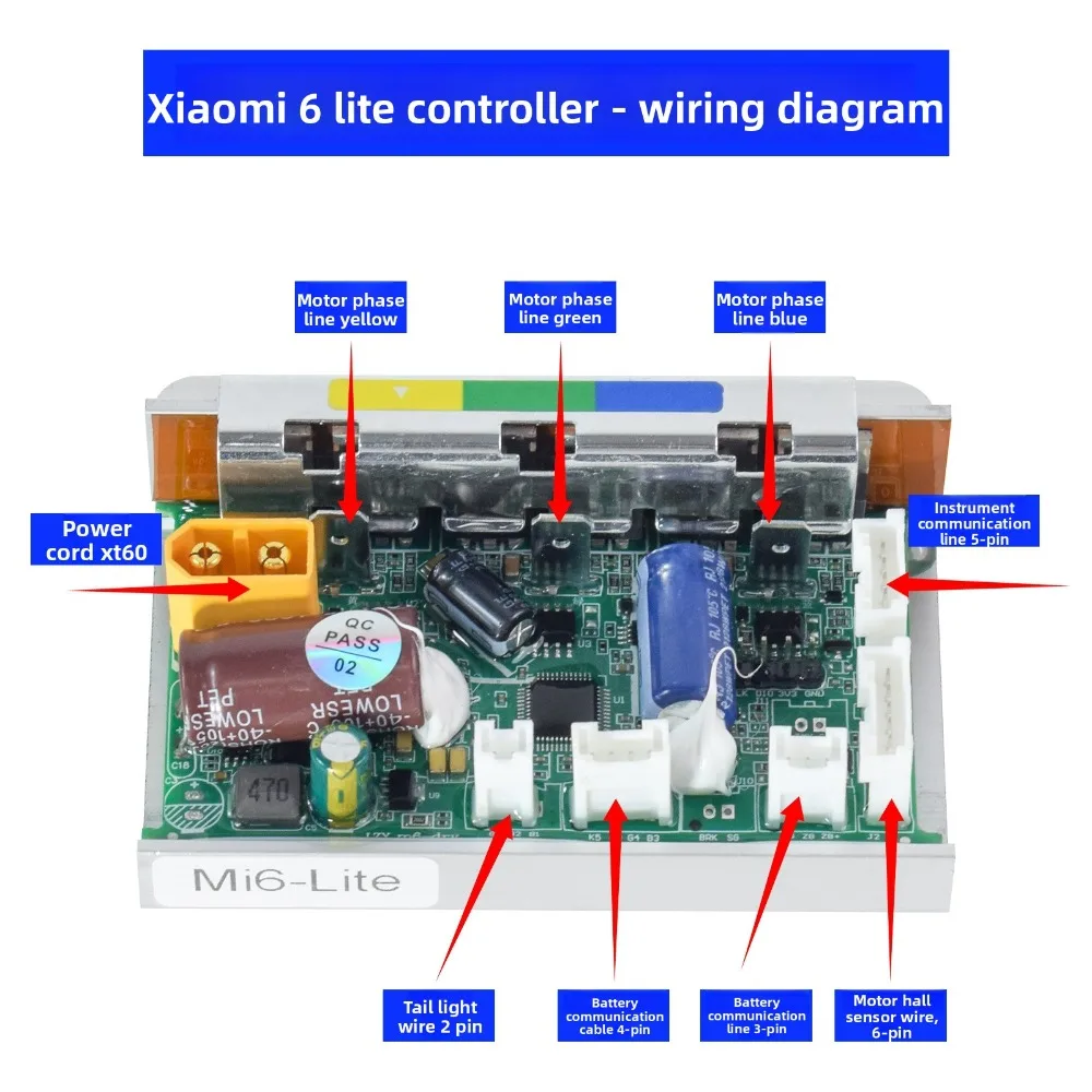 Suitable for Xiaomi Mi6/Mi6 Lite E-Scooter Display Instrument with Steering Bluetooth Board, Controller Main Control Board Kit