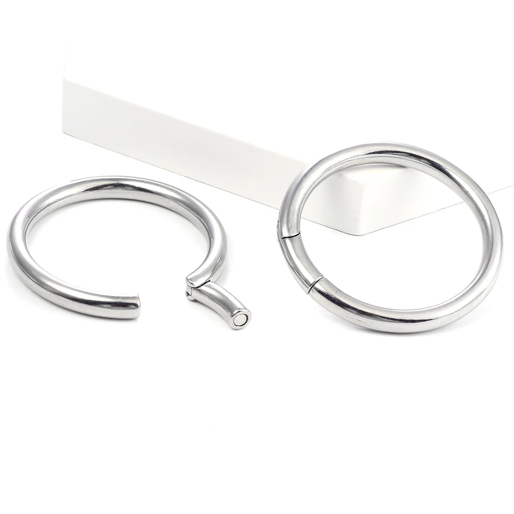 Casvort 2 pz 316 in acciaio inox ganci magnetici per le orecchie pesi Piercing 40mm/50mm Halo Hoop tappi per le orecchie quotidiano monili