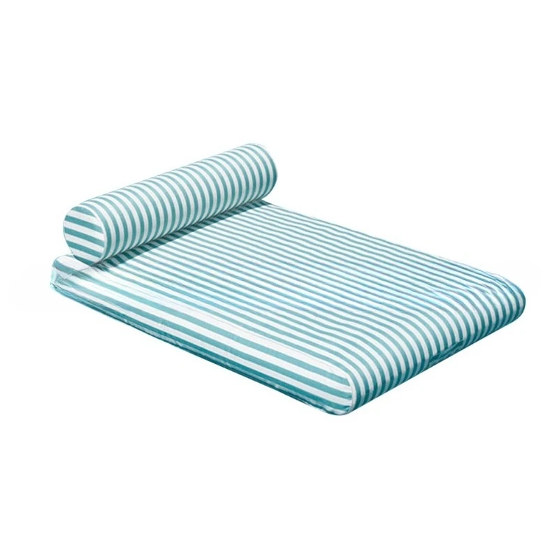 

Inflatable cloth cover water floating bed PVC liner swimming pool, sun lounge chair striped sofa