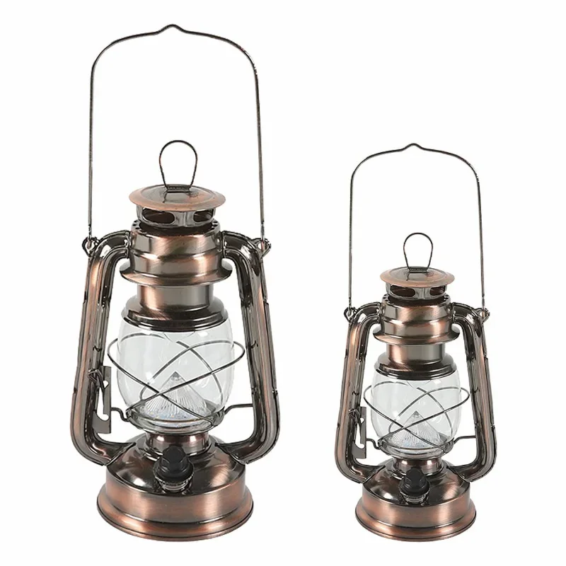 Retro Outdoor Camping Kerosene Lamp Portable Lantern Bronze Colored Oil Lamp Vintage Photo Props Outdoor Camping Lights