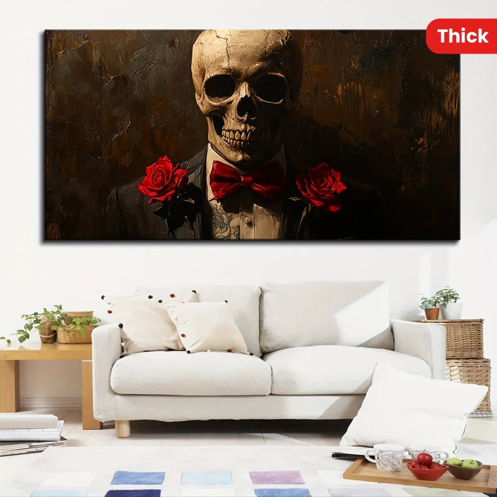 1.5 inch thick pine solid wood frame, Halloween horror Halloween art, suitable for bedroom and living room decoration