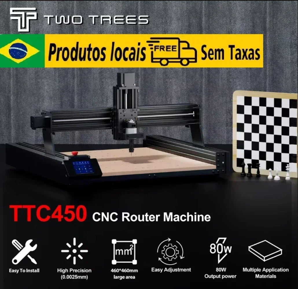 TWOTREES TTC450 CNC Router Milling Cutting Laser Engraver Spindle Motor Kit DIY for PCB PVC Metal Acrylic Laser Printer Working