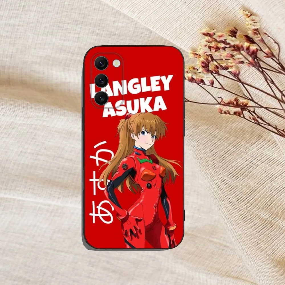 E-VA Anime Asuka Phone Case For Samsung Galaxy A13,A21s,A22,A31,A32,A52,A53,A71,A80,A91 Soft Black Cover