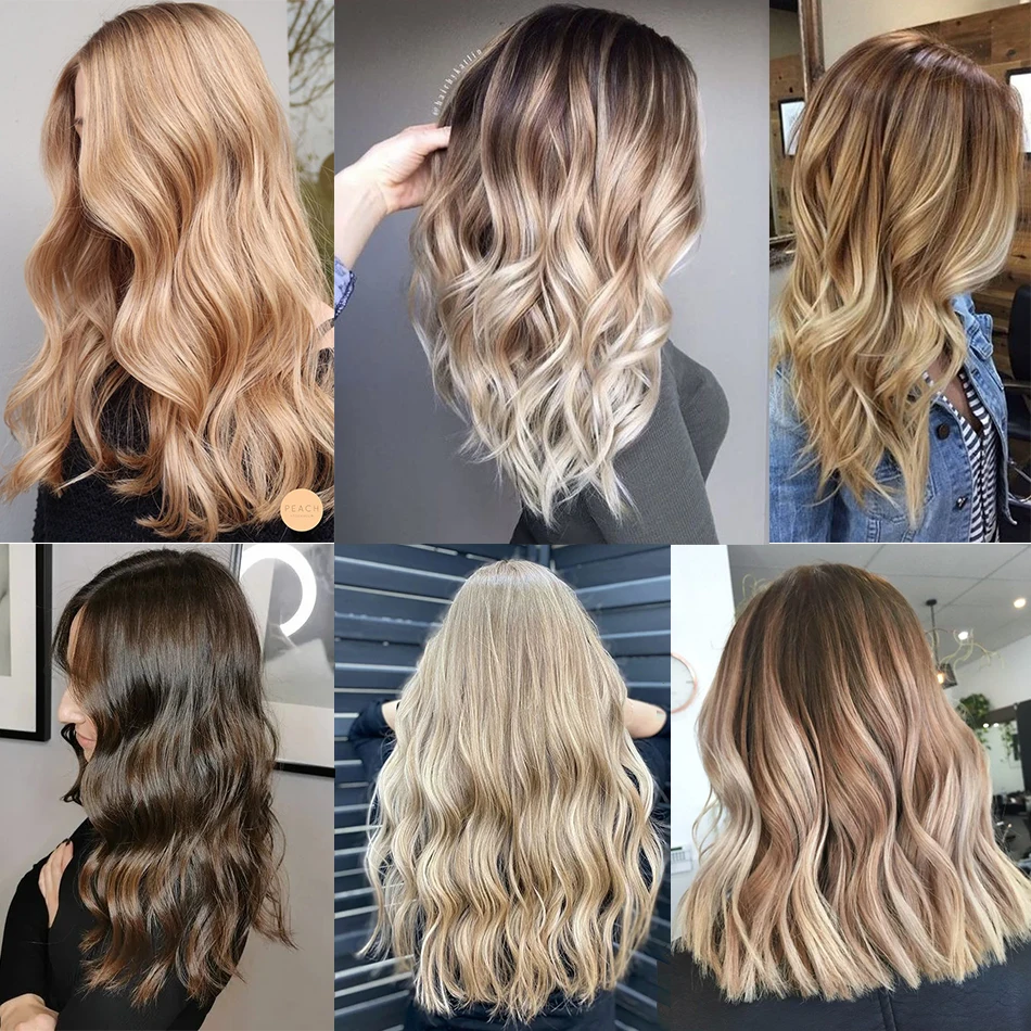 Extensions de cheveux humains à micro boucle ondulée, vague de corps, blond naturel, noir, cheveux européens Remy, balayage en surbrillance, gris,