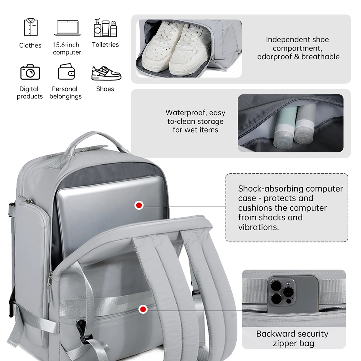 Cross-Border Large-Capacity Backpack for Junior High School Students and High School Students, Simple Casual School Bag, High-Looking, Stylish Campus Travel Bag
