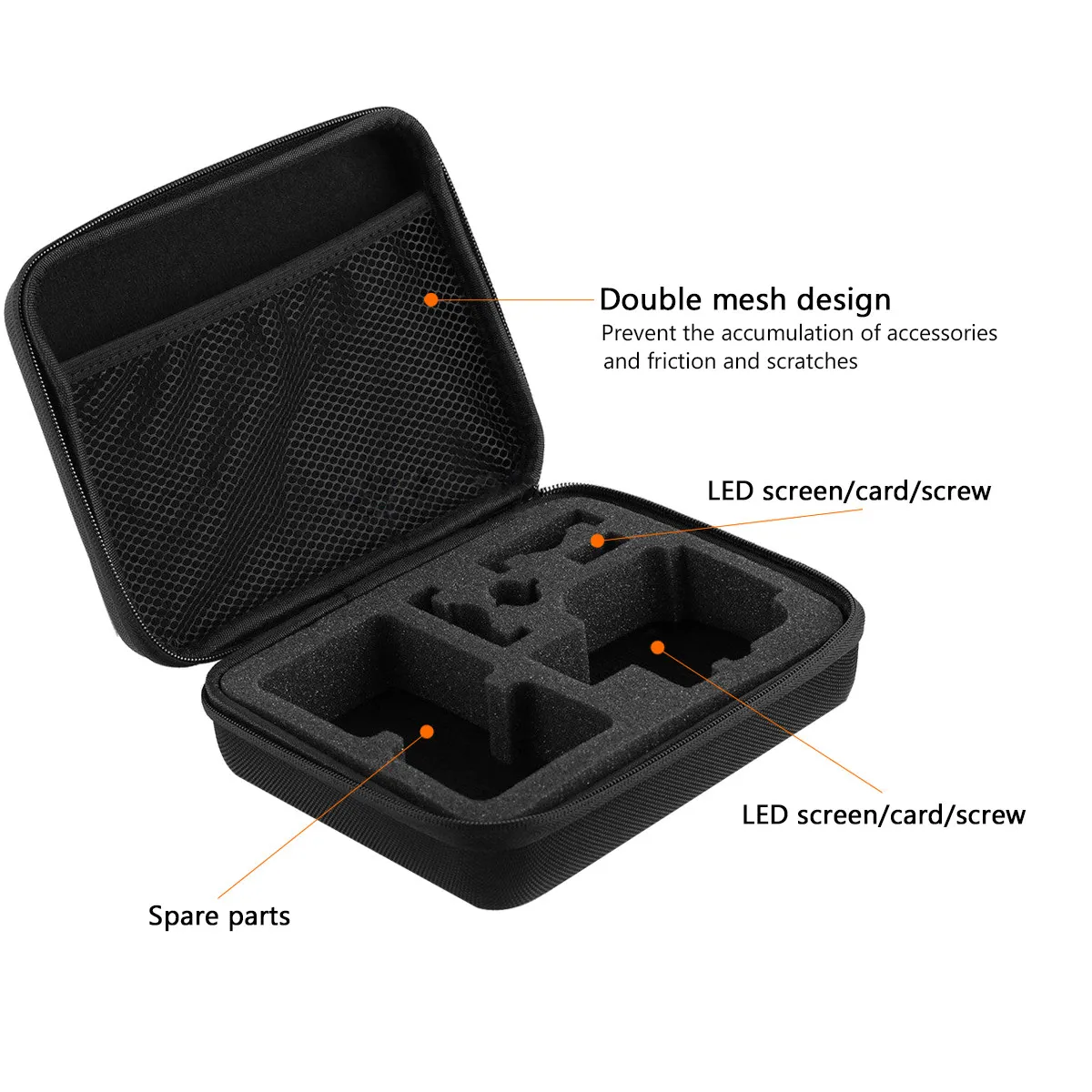 Large Sports Camera Bag Compatible with Gopro Hero8 Max Compact Portable Camera Storage Case Bag for