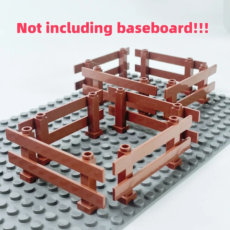 8 pièces de clôture de Ranch 8 pièces ensemble de blocs de construction Texture en bois marron pour bricolage scènes d'animaux jouets de construction de jardin de ferme