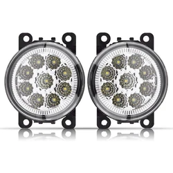 2PCS Car Styling 9-Pieces LED Fog Lamp H11 Front Fog Lights DRL for Aixam A 721 741 751 City Sports Scouty Crossline GTO