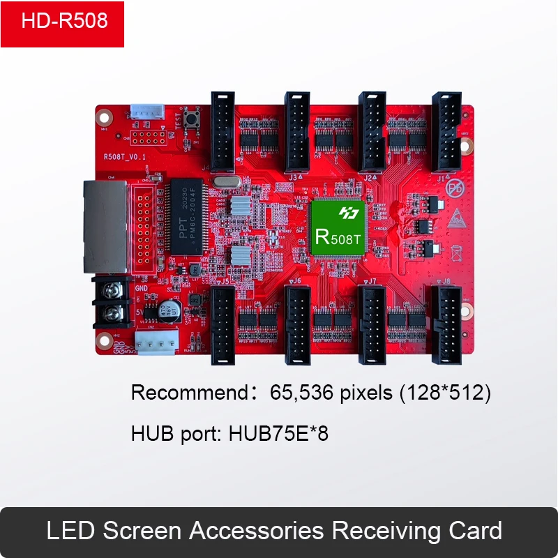 Imagem -03 - Huidu-full Color Led Tela de Recebimento do Cartão Trabalhar com Cartão de Envio hd Hd-r708 R712 R716 R732 Hub75e